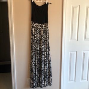 Cute, long black print knit dress from Nordstrom